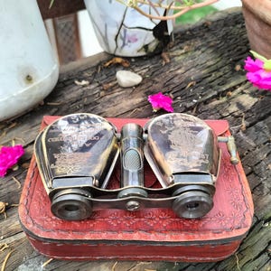 Vintage Style Brass Opera Glasses with Leather Case | R&J Beck London 1857 | Spyglass Binocular | Nautical Decor | Gift for Him