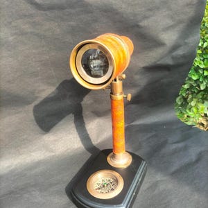 Vintage Brass Telescope with Compass: Nautical Desktop Decor