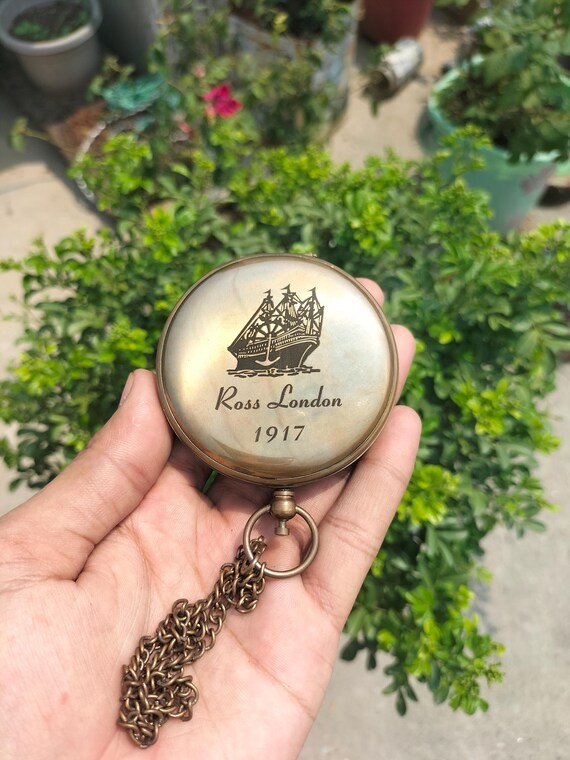 Cadran Solaire Boussole Boussole - Accessoire Nautique Vintage Avec étui Cadeau Cadran Solaire Laiton Antique