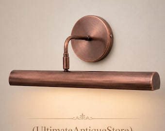 Antique Copper Picture Light, Adjustable Gallery Wall Lamp, Vintage Art Wall Sconce, Painting & Artwork Lighting, Picture Frame Light