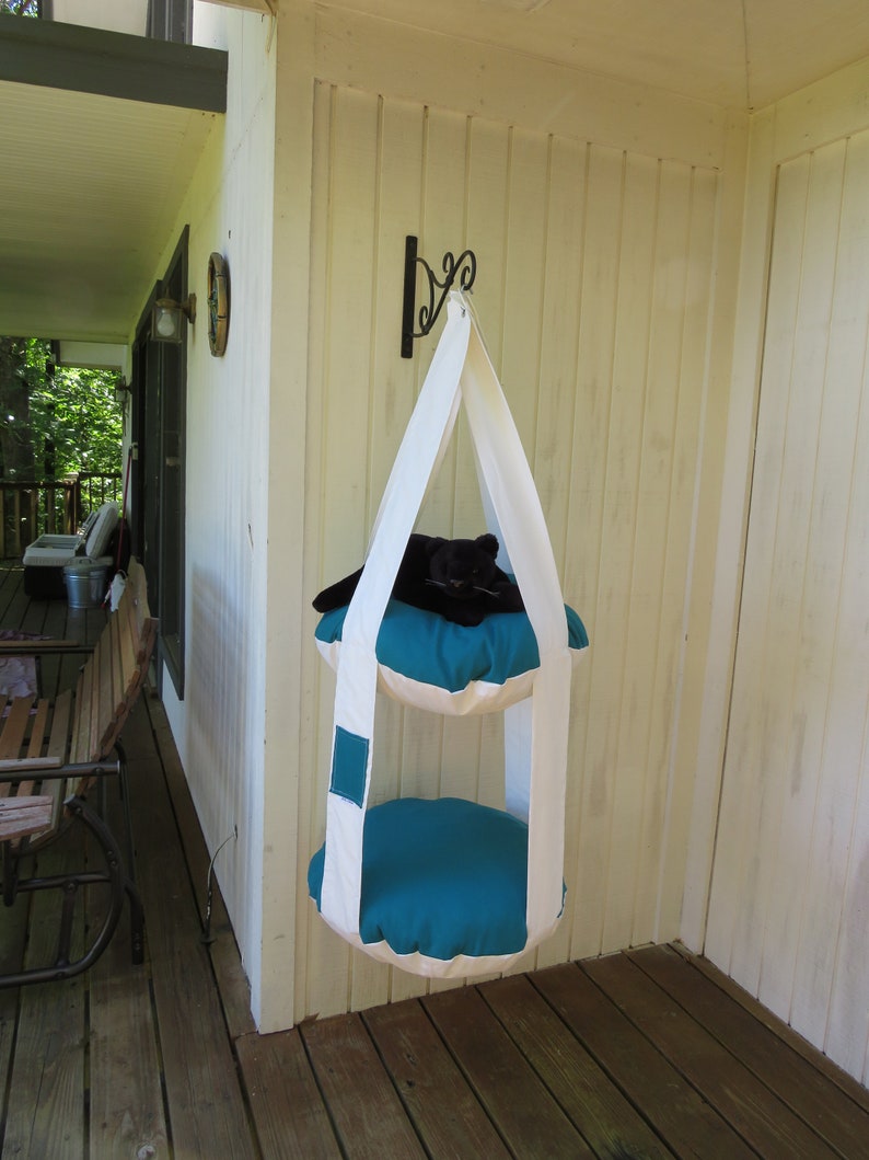 Outdoor Cat Bed White & Teal Double Kitty Cloud Cat Bed Etsy
