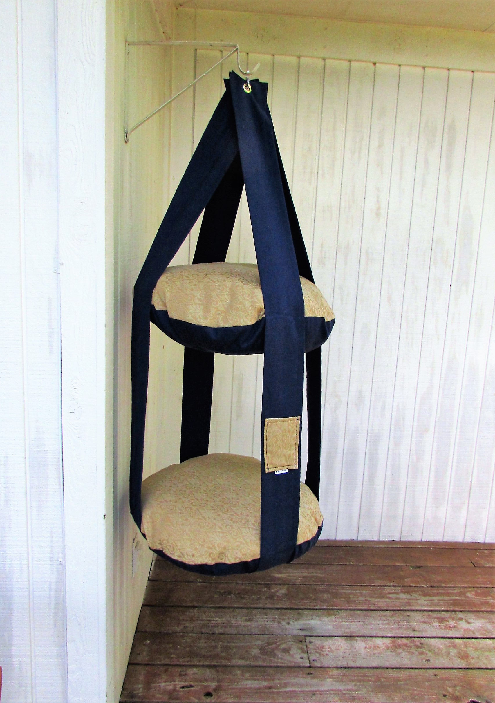 Cat Bed Navy & Gold Double Cat Bed Kitty Cloud Hanging Cat Etsy