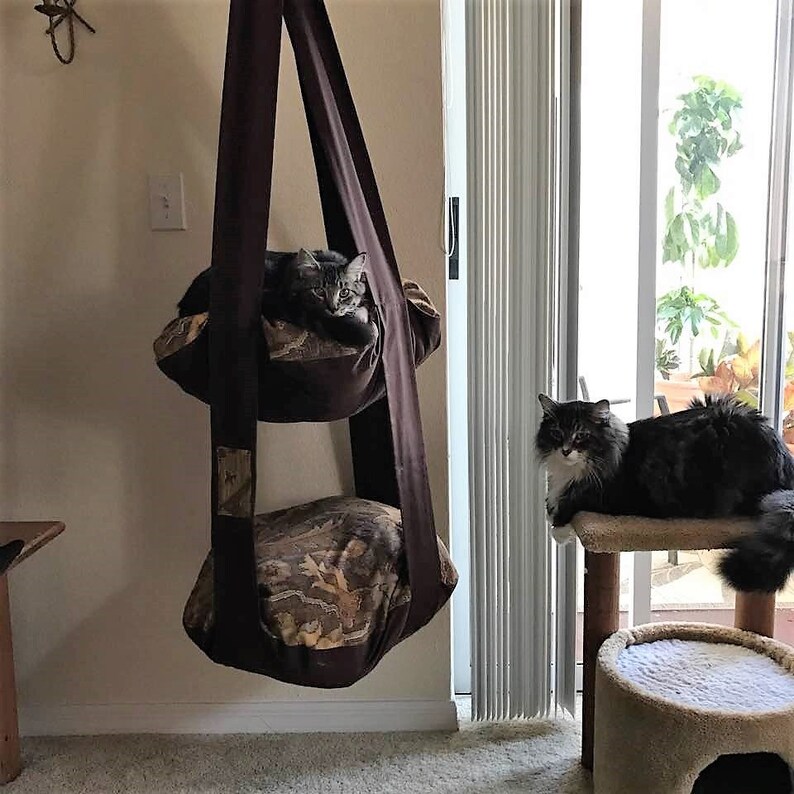 Pet Gift Kitty Cloud Cat Bed Beethoven Piano Tapestry Print Double Hanging Cat Bed Pet Furniture