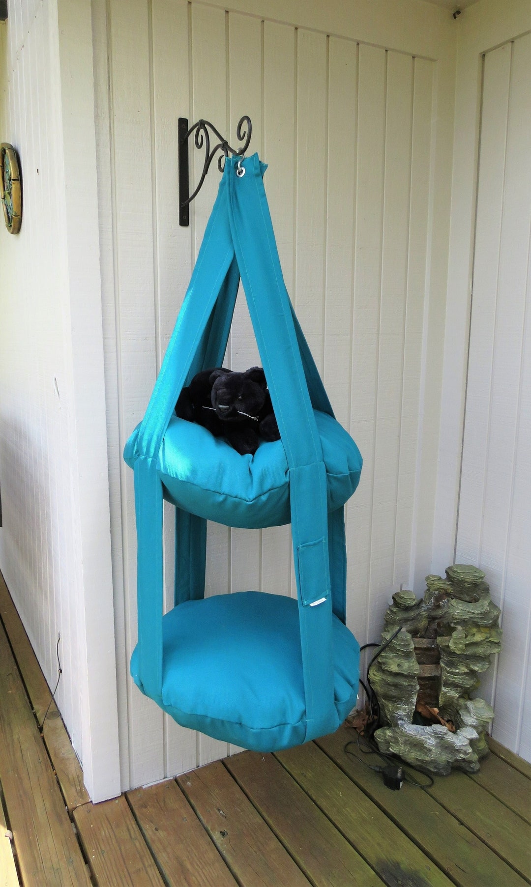 Outdoor Cat Bed Teal Double Hanging Kitty Cloud Cat Bed Etsy
