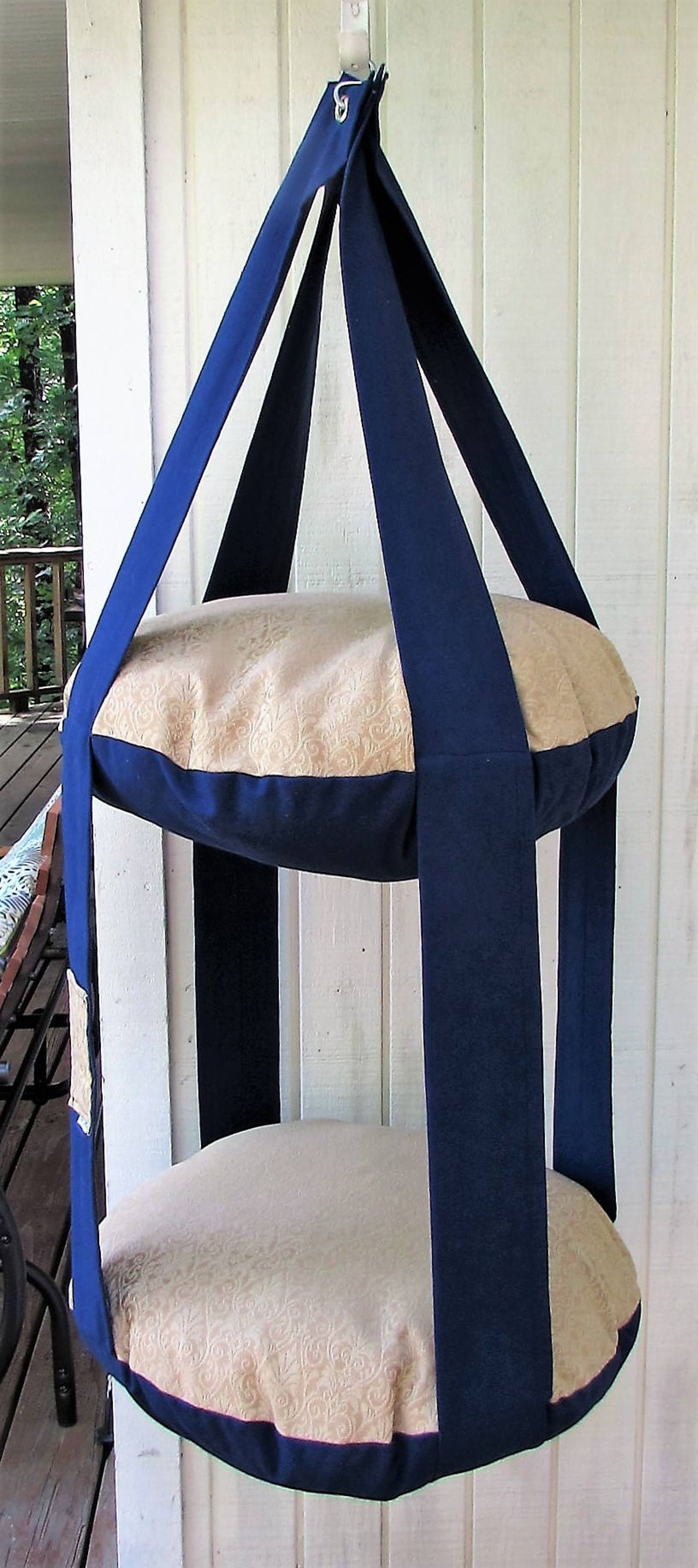 Cat Bed Navy & Gold Double Cat Bed Kitty Cloud Hanging Cat Etsy