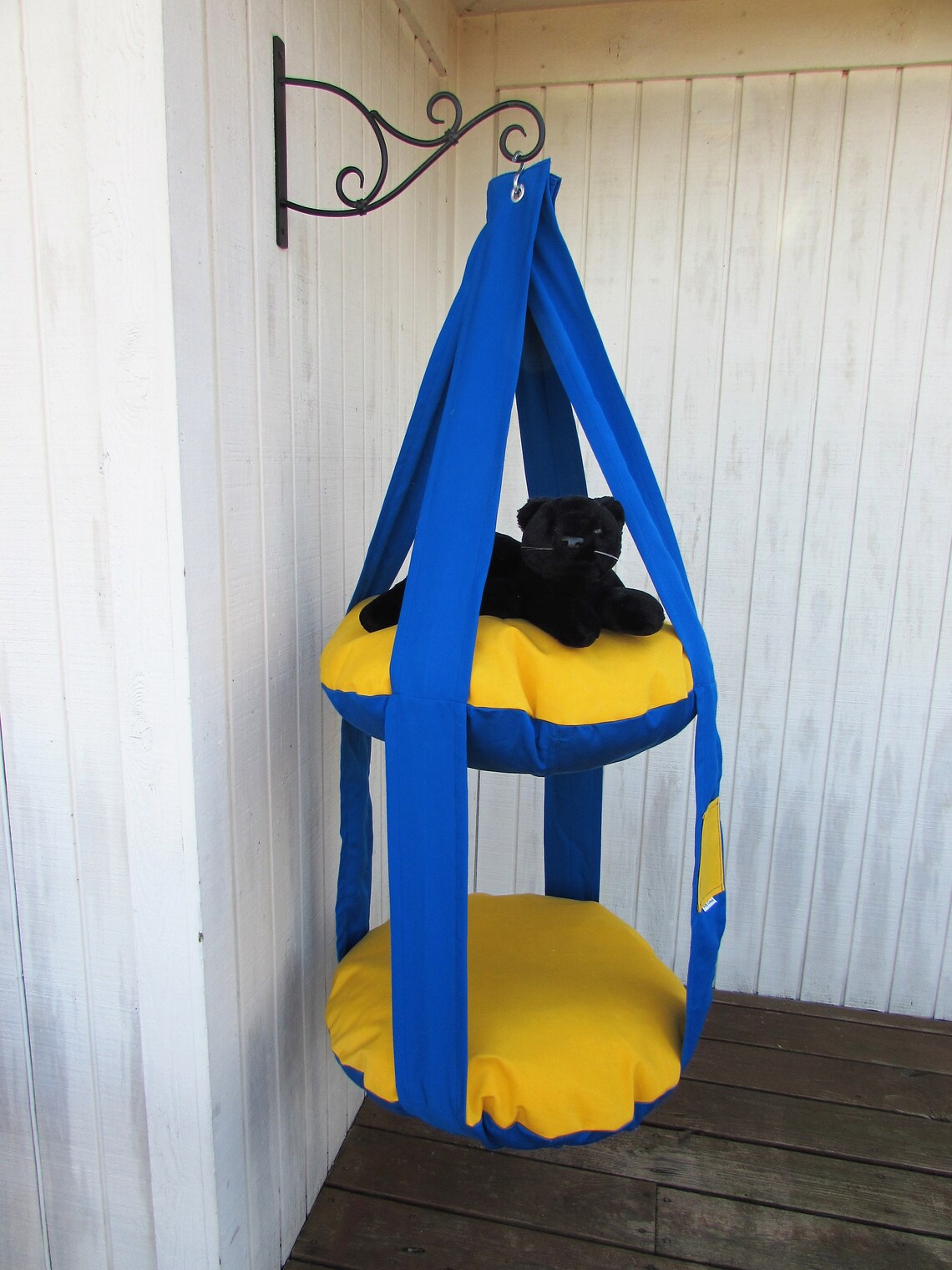 Outdoor Cat Bed Pacific Blue & Dandelion Yellow 2 Level Kitty Etsy
