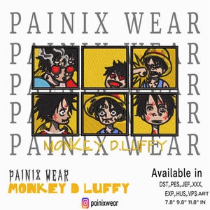 Monkey D. Luffy Embroidery Design: Anime Pirate Patch (Digital Download)