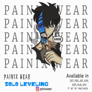 Solo Leveling Embroidery Design: Sung Jin-Woo Anime Pattern (Instant Download)