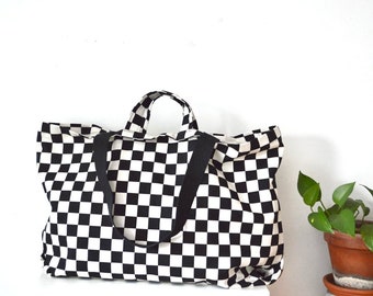 Large tote x chessboard