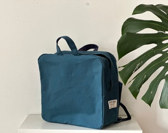 Blue square backpack