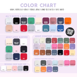 the color chart for a variety of colors