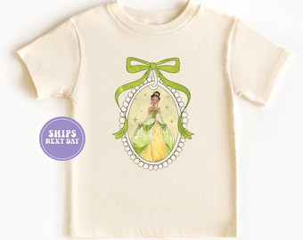 Princess Shirt Coquette Princess Tiana Shirt Kids Disney Princess T-Shirt Toddler Girl Birthday Outfit Princess Tiana Tshirt Girl Disneyland