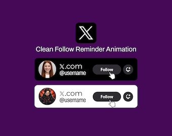 Custom Animated X Follow Button | Social Media Lower Third Overlay