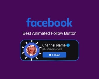 Personalized Animated Facebook Follow Button Overlay | Social Media Lower Third
