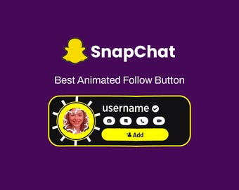 Personalized Animated Snapchat Follow Button | Social Media Overlay