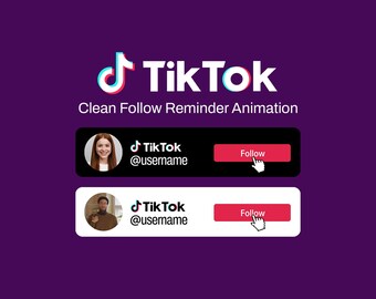Custom TikTok Follow Button Animation | Social Media Lower Third Overlay