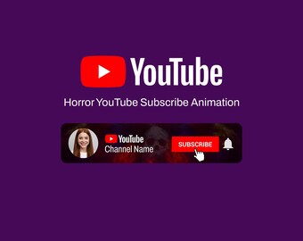 Custom Horror YouTube Subscribe Button: Animated Social Media Overlay