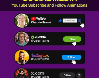 Custom Animated Social Media Lower Thirds | Stream Overlay