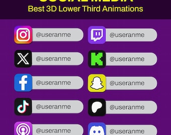 3D Animated Social Media Lower Third: Custom Stream Overlay