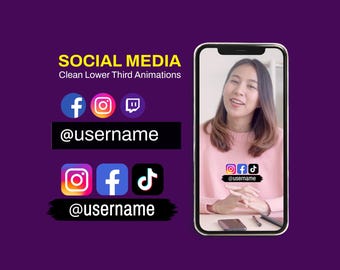 Minimal Animated Lower Third: Clean Social Media Stream Overlay