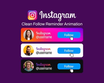 Custom Animated Instagram Follow Button: Social Media Stream Overlay