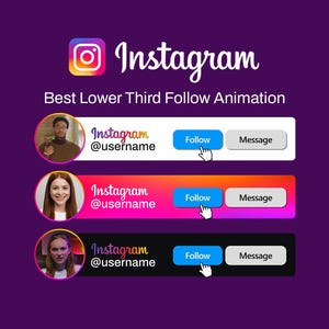 Custom Animated Instagram Follow Button Stream Overlay – Best Social Media Lower Third for Content Creators & Streamers