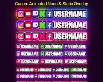 Custom Social Media Overlay Animation For Twitter Twitch TikTok Discord Instagram Youtube