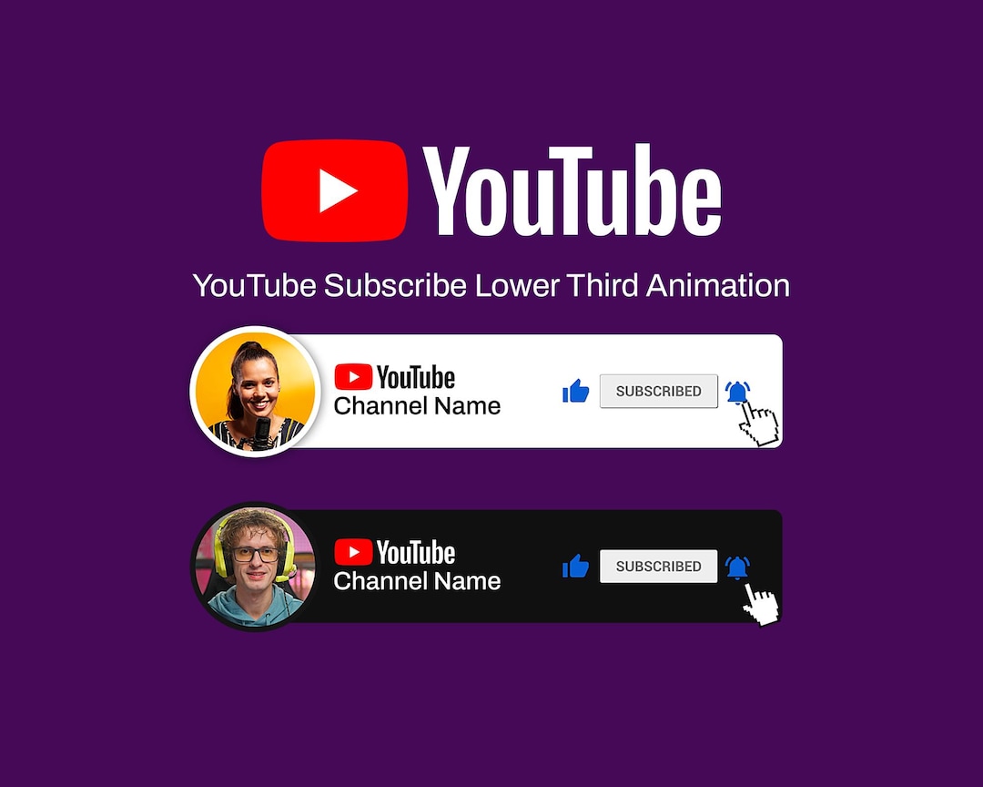 Subscribe Button Customize Custom Youtube Subscribe Button Animation – Social Media Lower Third ...
