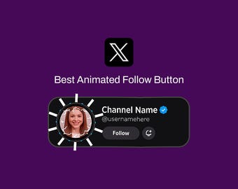 Personalized Animated X Follow Button Overlay | Social Media Lower Third Animation