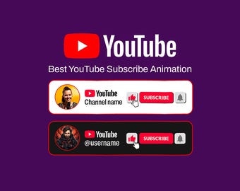 Animated YouTube Subscribe Button | Personalized Lower Third Overlay