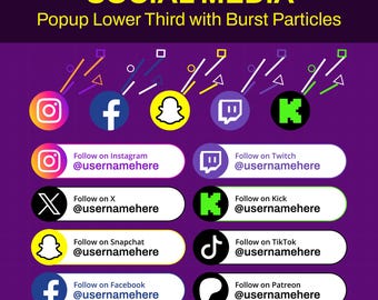Custom Social Media Pop Up Lower Third Overlay Animation