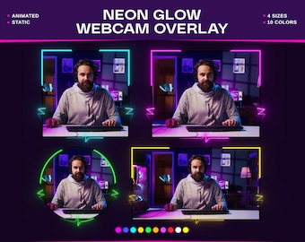 40 Animated Webcam Overlay Pack | Twitch, Kick, YouTube Stream | HD WebM | OBS, Streamlabs