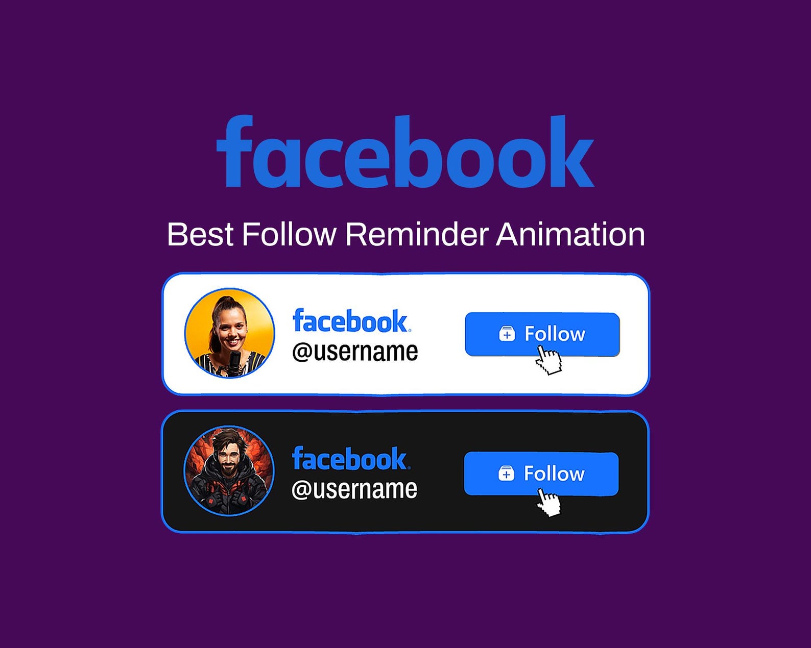 Animated Facebook Follow Button Overlay | Social Media Lower Third ...