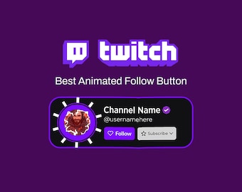 Personalized Animated Twitch Follow Button Overlay | Stream Lower Third Animation
