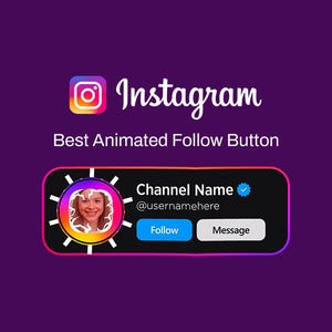 Personalized Animated Instagram Follow Button Overlay | Custom Social Meida Lower Third Animation with Transparent Background + Sound FX
