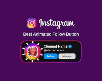 Custom Animated Instagram Follow Button | Social Media Lower Third Overlay