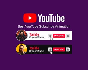 Niestandardowa animacja przycisku subskrypcji YouTube – nakładka strumieniowa, dolna trzecia część mediów społecznościowych
