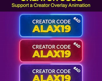 Custom Creator Code Overlay Animation | Neon Animated Stream Overlay for Twitch, Kick & YouTube