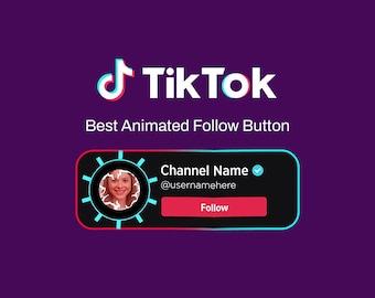 Personalized Animated TikTok Follow Button Overlay | Social Media Lower Third Animation