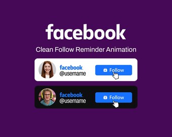 Custom Facebook Follow Button Animation | Social Media Lower Third Overlay