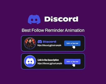 Personalized Animated Discord Join Button Overlay | Reminder Lower Third