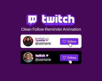 Custom Twitch Follow Button Animation | Stream Overlay Lower Third