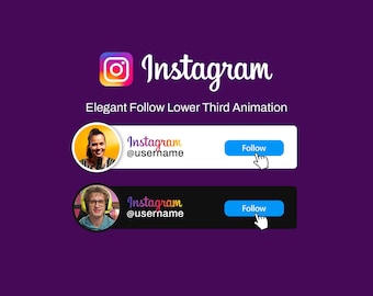 Benutzerdefinierte animierte Instagram Folgen Sie mir Button - Social Media Unteren Drittel Overlay