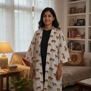 Kimono Cardigan w panterkę dla kobiet – lekka, letnia okrycie w stylu boho, swobodny płaszcz z odkrytym przodem, kurtka warstwowa z nadrukiem zwierzęcym