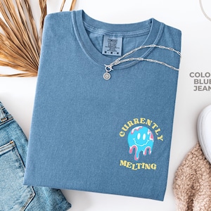Retro Melting Smiley Face Shirt, Comfort Colors Smile Face Shirt, Retro Smiley Face Shirt, Retro Summer Shirt,Vintage Smiley Face,Happy Face