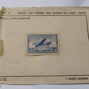 Selo de correio aéreo C2 da Coreia do Sul de 1949