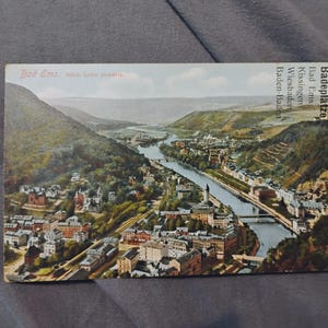 Cartolina di Bad Ems, Germania, anni 1900 - vista panoramica della città