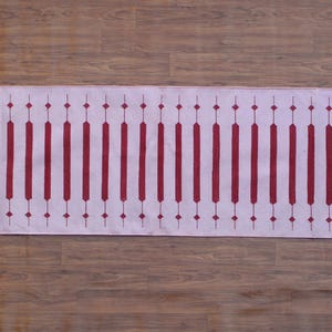 Light Pink And Red Modern Stripes Rug - 100% Handmade Cotton Rug Kilim Carpet - Reversible Rug