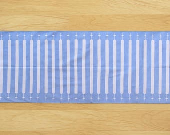Handwoven Sky Blue Striped Cotton Runner Rug - Reversible Boho Decor - Washable Hallway Runner Carpet