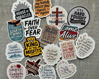 Faith Stickers Pack: Bible Verse Worship Lyrics Vinyl Decals ...